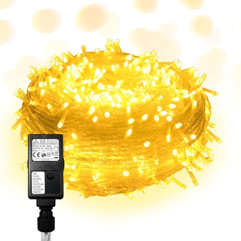 Lichterkette 10M 100 LED Lichterkette Wasserdicht Innen Außen Weihnachten Hochzeit Party Garten Deko 8 Lichtmodi Warmwei...