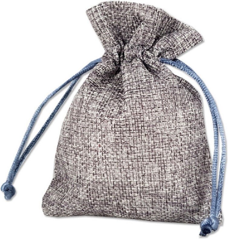 Trade Shop Traesio - Trade Shop - 12 x sacchetti stoffa porta confetti matrimont battesimo bomboniera - Grau