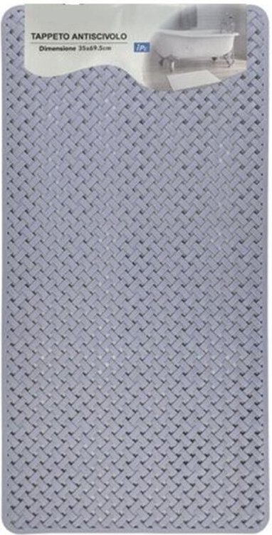 Trade Shop - copy of TAPPETO ANTISCIVOLO EFFETTO INTRECCIATO BIANCO PER VASCA DA BAGNO DOCCIA 35X69.5CM 10794 -