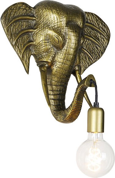 Vintage Wandlampe gold - Elefant