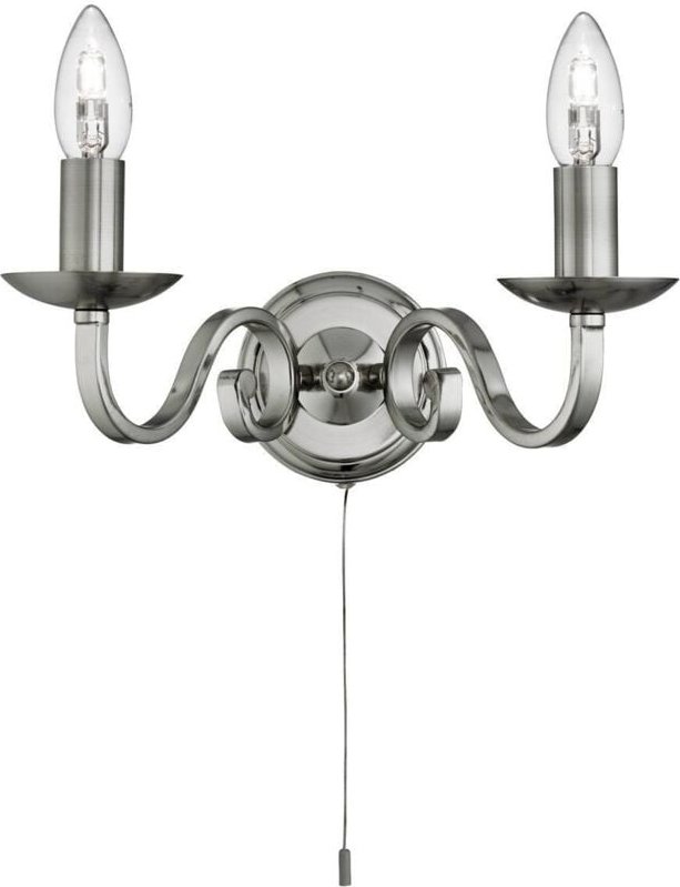 Eglo - Searchlight Richmond - 2 Light Indoor Candle Wandleuchte Satin Silver, E14
