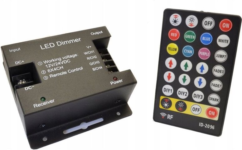 216W 3x6A Controller + 6-Tasten RGB-Touch-Fernbedienung