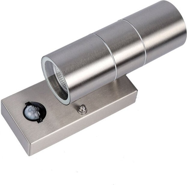 Netzbetriebene PIR-Bewegungsmelder-Außenwandleuchten aus Edelstahl mit IP44-Schutz, Wandleuchte für den Garten, Sicherhe...