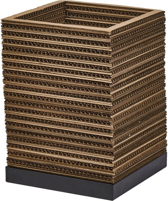 Thumbnail - Tischleuchte Decor Cardboard Square braun aus Wellpappe, leicht, E27, 200 mm Durchmesser, Leuchtenschirm aus recyceltem ...