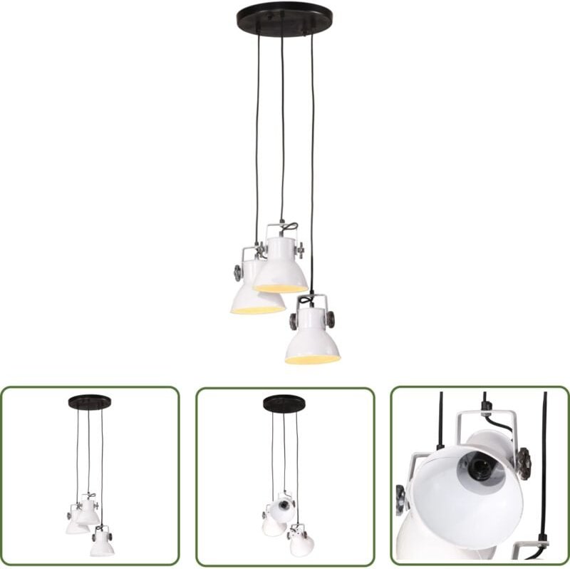 Hängelampe 25 w Weiß 30x30x100 cm E27 - Industrielampen - Eisenlampe - Wandleuchte - Deckenleuchte - Wohnraumbeleuchtung...