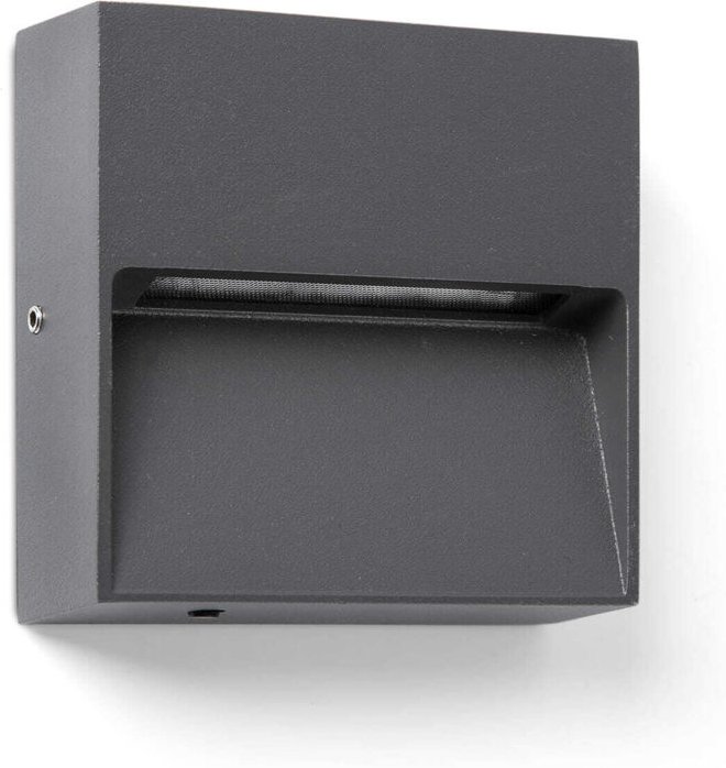 DUNE SQ Quadrat-Wandapplikat in dunkelgrauem Finish 3W 4CCT