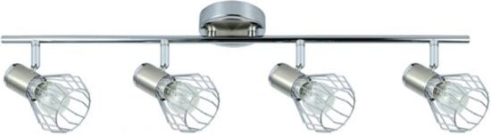 Fabrilamp - akunadecor Badezimmer Wandleuchte mit metallischer Tulpe Mateo 4 Strahler Chrom-Nickel