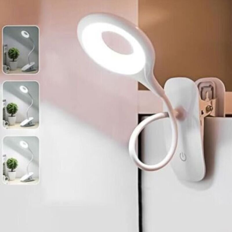 Weiße Leselampe, wiederaufladbar, mit USB-Kabel, 20 LED-Lampen, tragbare Touch-Lampe, 3 Helligkeitsstufen, ideal zum Ler...