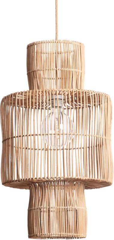Pendelleuchte Rattan Bonghani ILUZZIA Natürlich - Textil