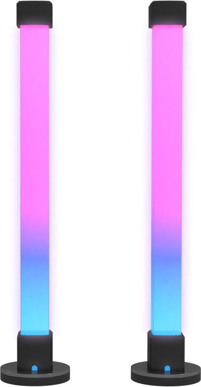 Homcom - Tischlampe 2er-Set, rgb Dimmbar Tischleuchte Smart Nachttischlampe mit App- und Fernsteuerung, Musik-Synchronis...