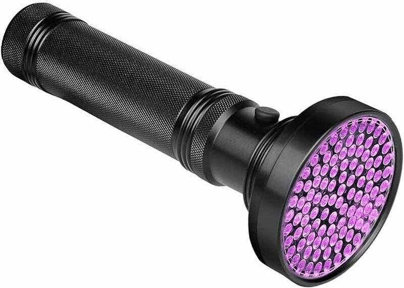 UV-Taschenlampe, verbesserte 100-LED-UV-Lampe, Schwarzlicht-Taschenlampe, Ultraviolettlampe