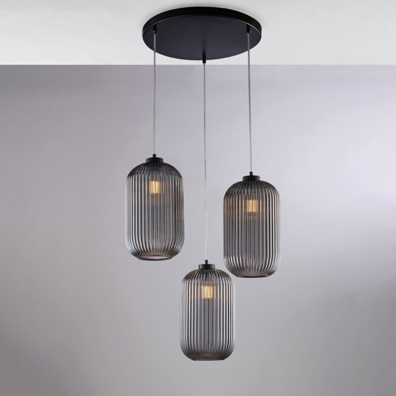 Dallas – Kronleuchter elfenbeinfarben, Goldeffekt, Alabasterglas Ø13, Ø81, 8-flammig – BL217-8-AV - Belight