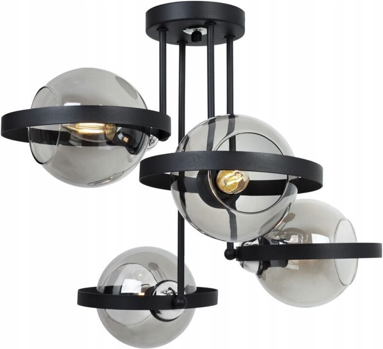 Moderne Glas-Hängelampe Graphitring