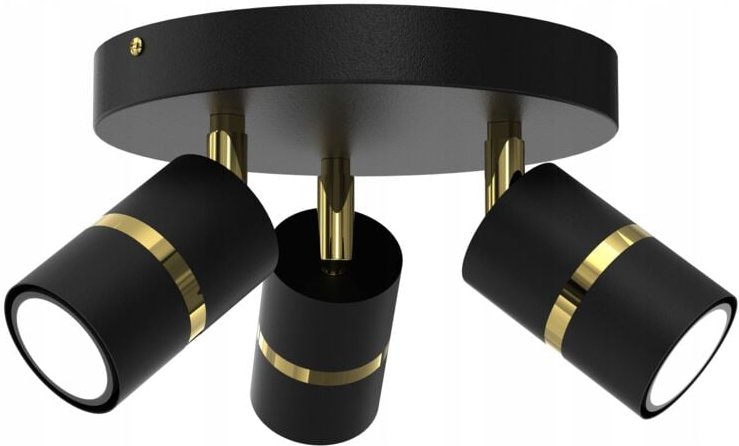 Thumbnail - LED-Deckenleuchte, verstellbar, 3x Gu10, Schwarzgold