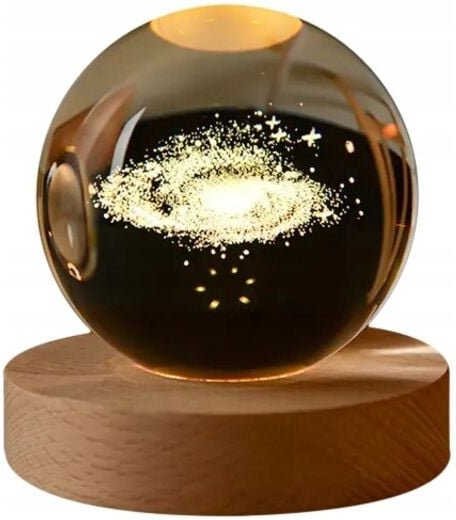 cm Glaskugel-Nachtlicht, USB-betrieben für Kinderzimmer, Galaxie