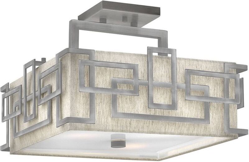 Elstead - Lanza - 3 Light Semi Flush Mount Deckenleuchte Nickel, E27