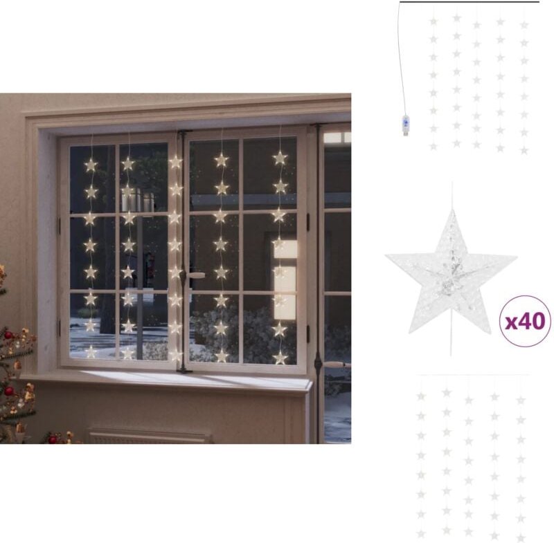 Led Sternenvorhang Lichterkette 200 led Warmweiß 8 Funktionen - led Sternenvorhang - Lichterketten - Weihnachtsdeko - Ou...