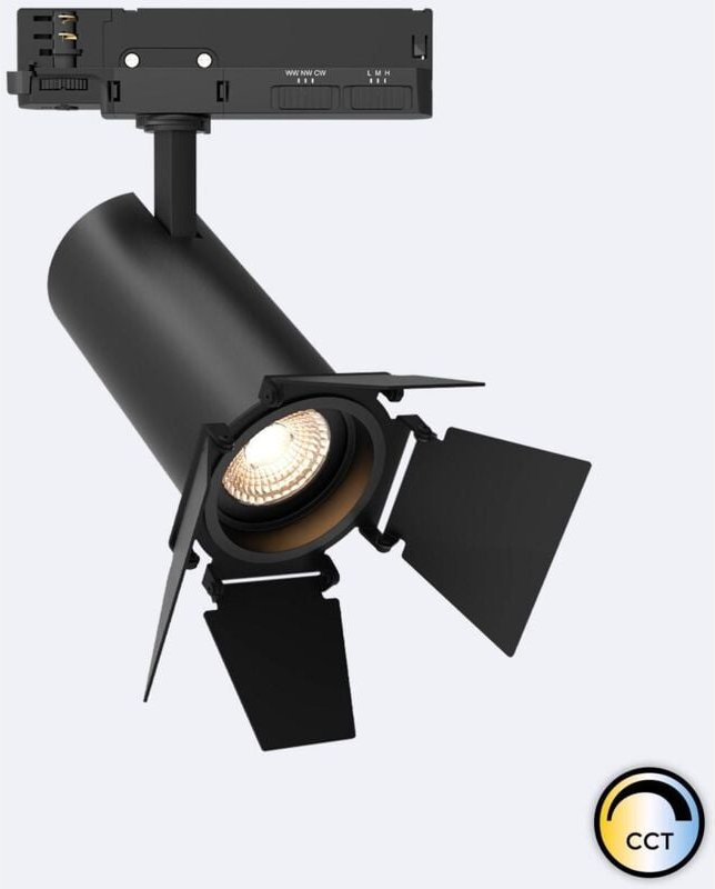 3-Phasenstromschiene LED-Strahler 30W Fasano Cinema cct Dimmbar dali Schwarz (2700K - 3200K - 4000K) Wählbar