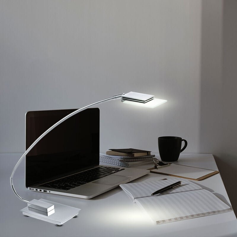 Eglo - led Schreib Tisch Leuchte Arbeitszimmer alu Glas Lampe Nacht-Licht beweglich 90889