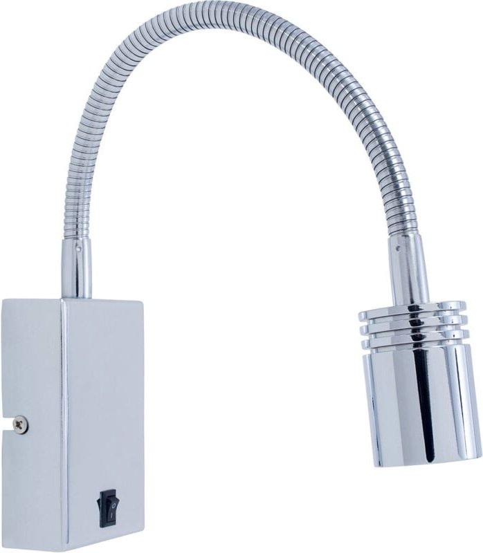 Leselicht book rectangular surface led 3w 3000k chrom 125lm