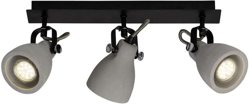Lampe Thanos Spotbalken 3flg schwarz matt/zement grau 3x PAR51, GU10, 20W, geeignet für Reflektorlampen (nicht enthalten...
