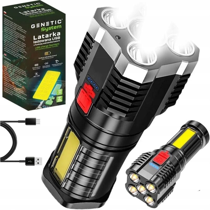 LEISTUNGSSTARKE TASCHENLAMPE 6x led BATTERIE 1200mAh taktische HANDHELD SUCHLAMPE