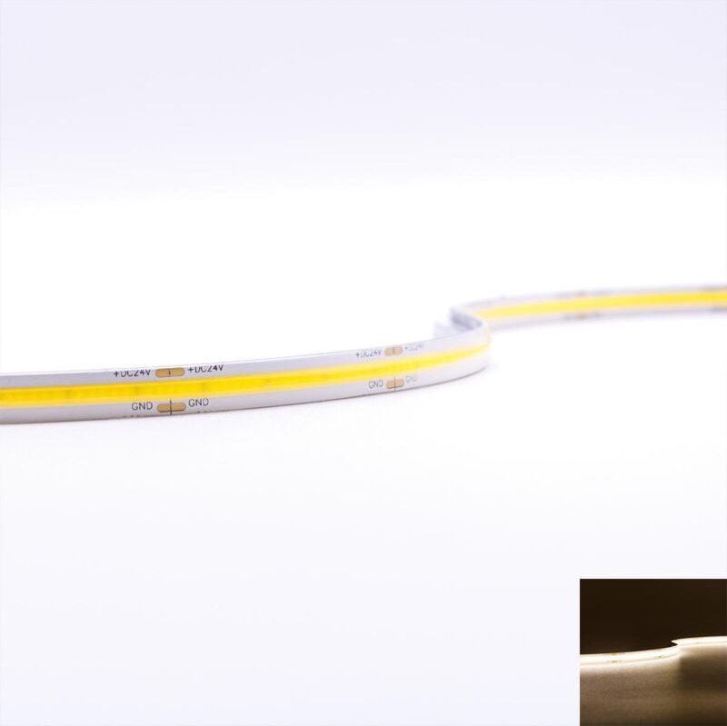 Thumbnail - COB 24V LED Streifen 5M 10W/m 528LED/m 8mm - Lichtfarbe: Neutralweiß 4000K - Schutzart: IP65
