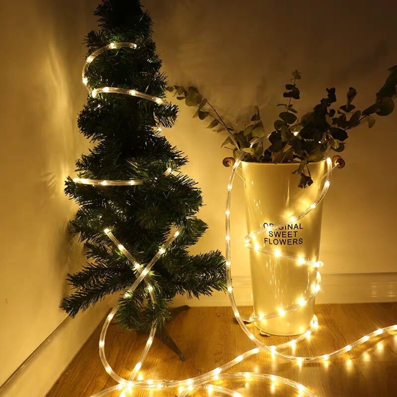 Thumbnail - Swanew led Lichtschlauch Innen Außen,Wasserfest Lichterschläuche,Partylicht Dekobeleuchtung Weihnachten,40m WarmWeiß