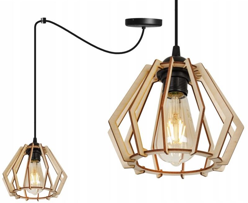 Moderne Led-Deckenhängelampe Aus Holz