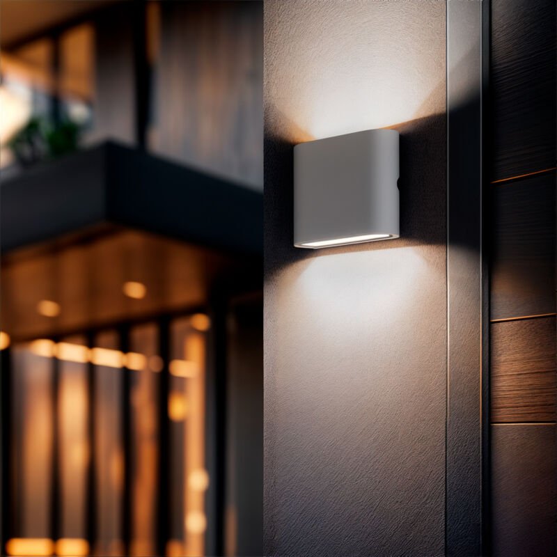 LED-Wandleuchte Aussen 6W Aluminium Quadratisch Doppelseitige Beleuchtung Luming Weiß 2700K Warmweiß