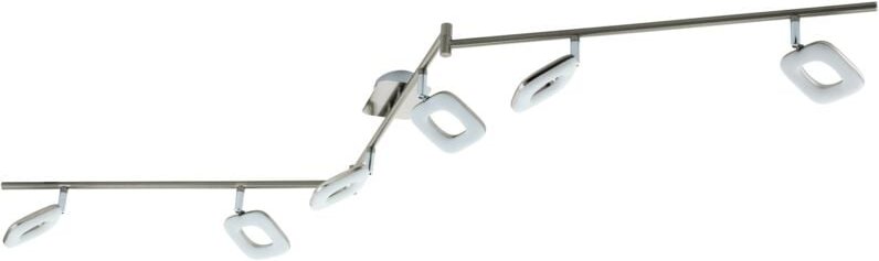 Thumbnail - Deckenlampe Litago, 6-flammige Deckenleuchte mit verstellbaren Spots, Deckenstrahler aus Metall in Nickel-matt, Wohnzimm...