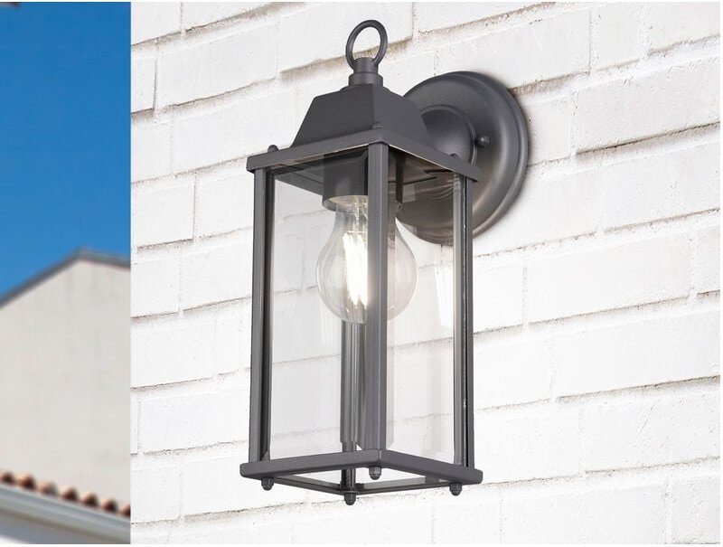 Led Außenwandleuchte Laterne Anthrazit, Höhe 29cm
