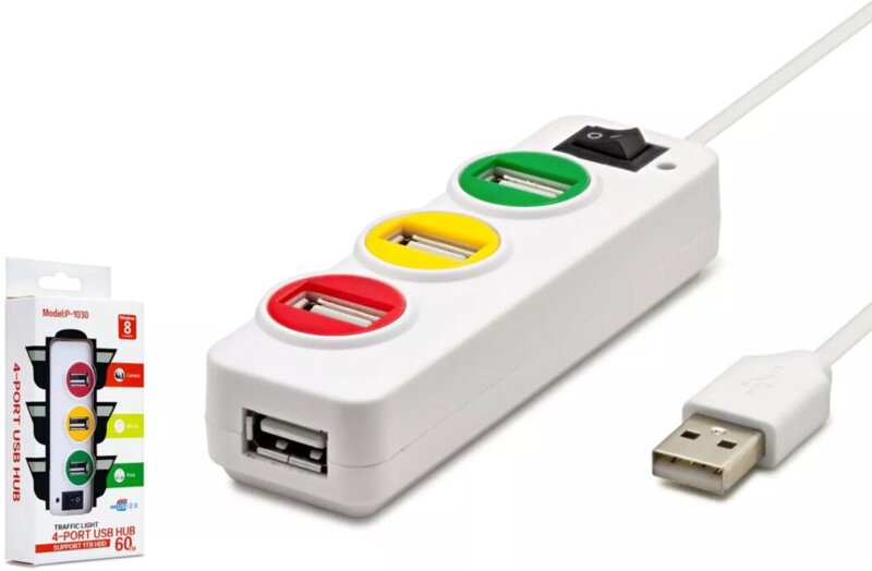 Trade Shop Traesio - Trade Shop - multipresa hub 4 porte usb 2.0 mit interruttor transfer von 1TB -