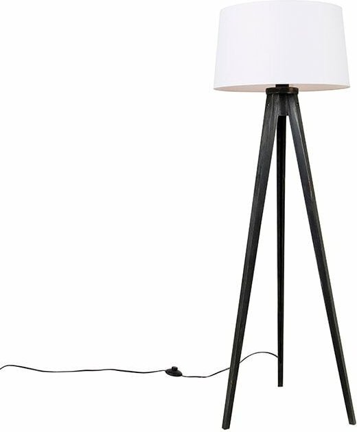 Dreibeinstativ schwarz mit Leinenschirm weiß 45 cm - Dreibeinstativ Classic