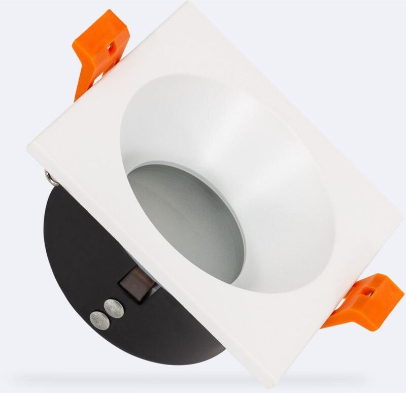 Efectoled - Downlight-Ring Quadratisch IP65 für LED-Glühbirnen GU10 Schnitt Ø75mm Schwarz