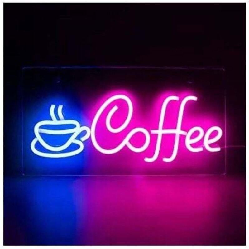 Thumbnail - 1 Stück Neon-LED-Kaffee, Neon-Buchstabe, Wandkunst, Lichtschild, hübsche Neonlampe für Café, Bar, Club, Party, Deko, Ges...