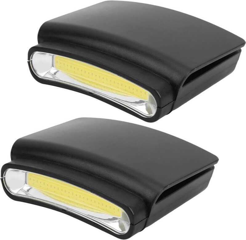Stirnlampen-Befestigungsclip (2er-Pack), tragbare LED-Klemmleuchte für Kappen, Mini-Stirnlampe für Hüte, ideal zum Angel...