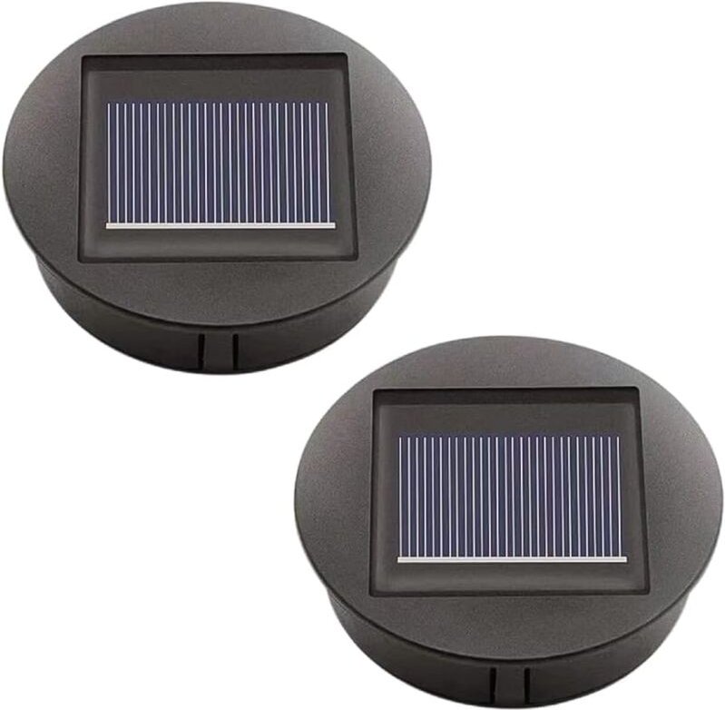 Ersandy - 2er-Pack Ersatz-Solarleuchten mit LED-Solarpanel-Ersatzabdeckung, Außenbeleuchtung für Gartendekoration