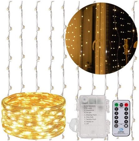 Lichtvorhang 300 LED warmweiße Innen- und Außenlampen