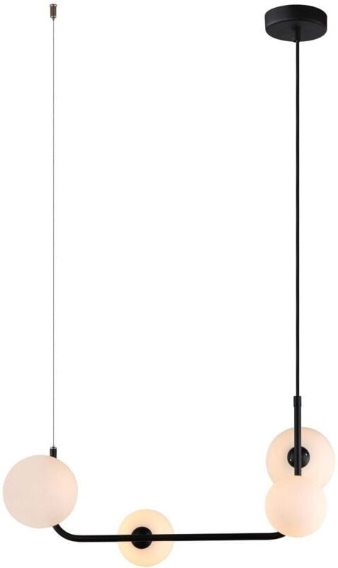 Ferrand - Moderner hängender Anhänger Schwarz 4 Licht mit weißem Schatten, G9 dimmbar - Italux