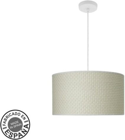 Fabrilamp - Fashion Hängeleuchte 2xe27 weiß/hellbraun weiß regx40x40cm mit Diffusor