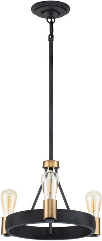 Hinkley Silas Zylindrische Pendel-Deckenleuchte im Alter von Zink und traditionellem Messing - Elstead