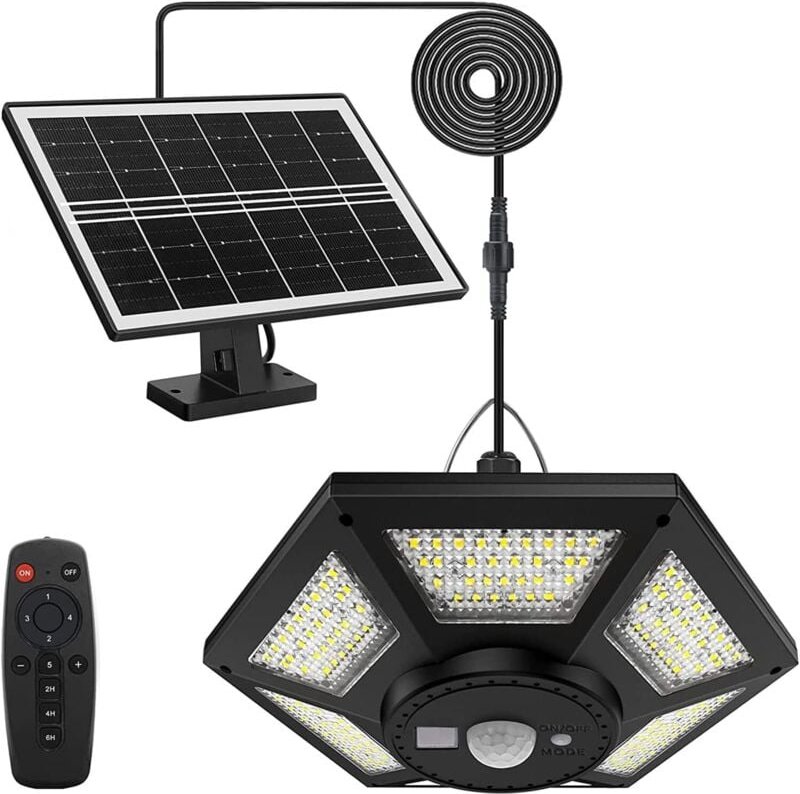 180 LED-Solarleuchte für drinnen und draußen, 1000 lm, Hängelampe, Solarleuchte für draußen, 5 Modi, Beleuchtungsset mit...