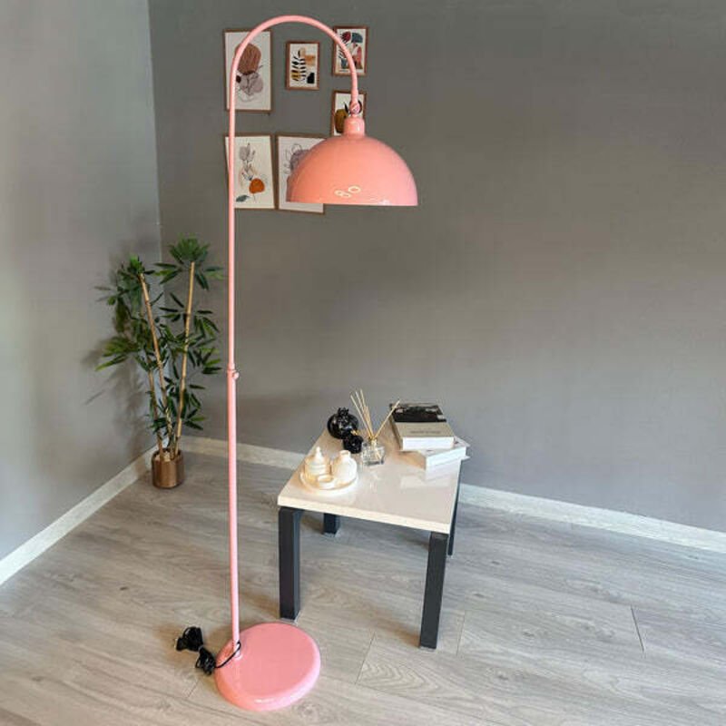 Moderne Stehlampe aus Rosa Metall mit Beweglichem Kopfteil, E27-Sockel, Moderne Stehlampe für Wohnzimmer oder Schlafzimm...