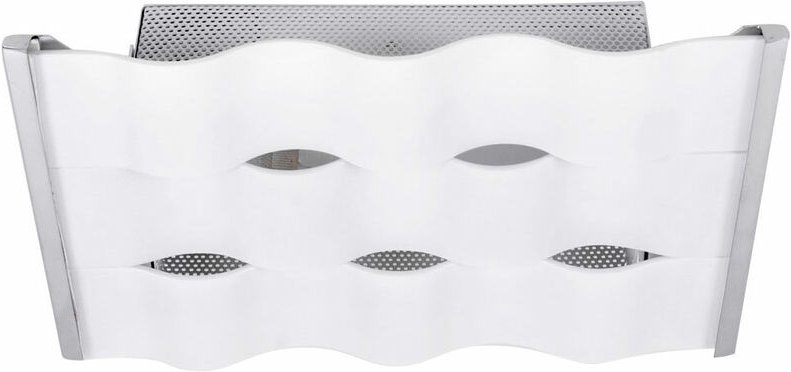 Deckenlampe Küchenleuchte Glas Deckenleuchte Flurlampe, Wellen Design, Metall verchromt, 1x E27, LxH 30x18 cm Globo DAY-...