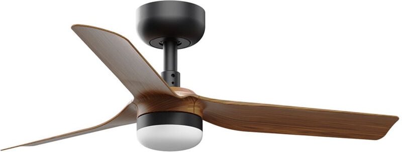 Faro Mini Punt Kleiner Deckenventilator mit 3 Flügeln, Mattschwarz, Walnuss, mit Licht 2700 – 4000 – 6000 k, Tuya Smart ...