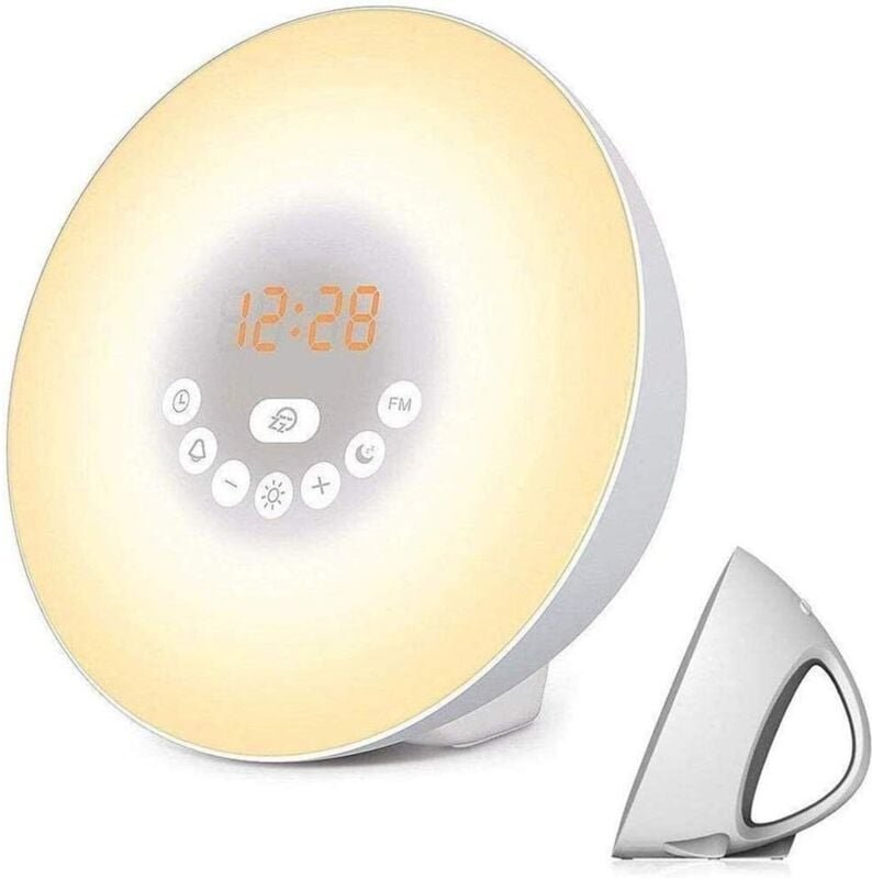 Wake-up-Light-Wecker mit Sonnenaufgangs-/Sonnenuntergangssimulation, Nachttischlampe mit FM-Radio, Naturgeräuschen, Touc...