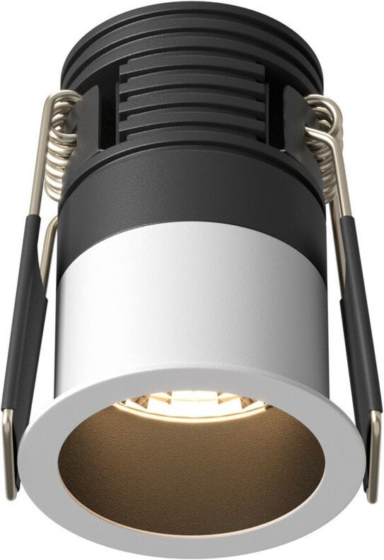 Maytoni Minor Rundes Einbau-Downlight, Schwarz und Weiß, 3000 K, 230 lm