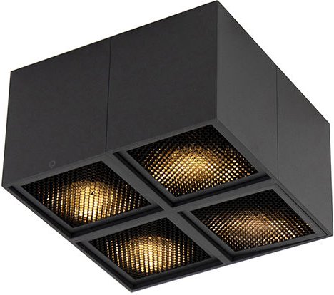 Designspot schwarz 4-flammig - Qubo Honey