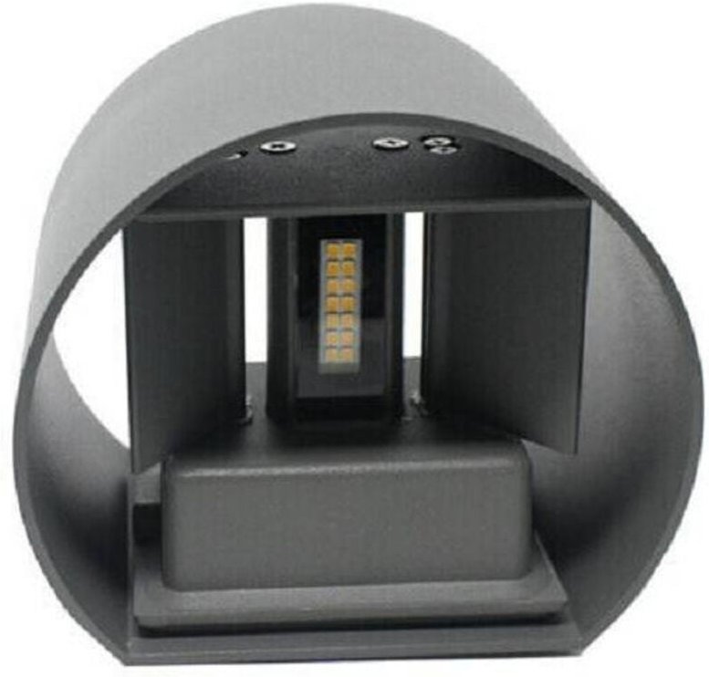 Trade Shop Traesio - Trade Shop - Wandleuchte Grau Wand 28 led 12 Watt IP55 Kalt Warm Licht Up & Down ES44 -